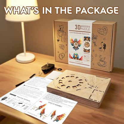 3D Wooden Puzzles for Adults-Parrot Clock Puzzle-Adult Crafts - color: Parrot Clock