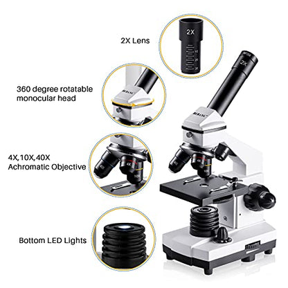 2000X Compound Microscope for Kids Adults: Microscope for Biology Education