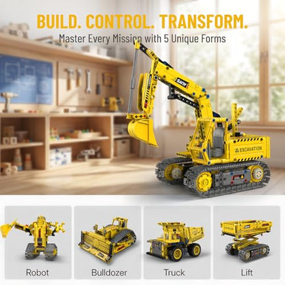 Robot Building Kit, 5-in-1 Programmable Robot Kit, App & Remote