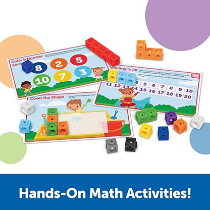 Learning Resources MathLink Cubes Preschool Math Activity Set - Classroom Must Haves, Teacher School Supplies, Toddler Montessori Toys,Building Blocks, Math Manipulatives, Homeschool Games - style: Preschool Activity Set