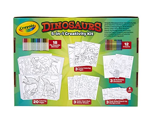 Crayola Dinosaur 5-in-1 Art Kit for Kids, Dinosaur Toys, Kids Art Set, Dinosaur Gift for Boys & Girls, Ages 4+
