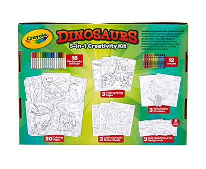 Crayola Dinosaur 5-in-1 Art Kit for Kids, Dinosaur Toys, Kids Art Set, Dinosaur Gift for Boys & Girls, Ages 4+