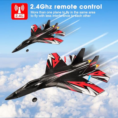 SU27 RC Fighter 6-Axis Gyro RTF Upgraded Plane 2 Batteries - color: Black Su27