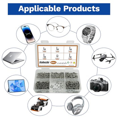 530Pcs 304 Stainless Steel Metric Micro Screws Nuts Assortment, M1.6x4/5/6/8/10mm Sizes, Phillips Pan Head, Fully Threaded Kit for Arduino, RC Models, Electronics, DIY Projects - size: M1.6x4/5/6/8/10- 530 Pcs