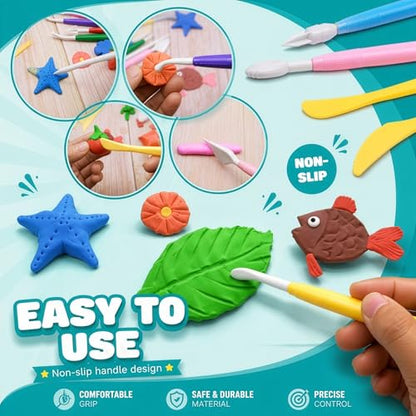 DUGATO Clay Sculpting Tools, 17 pc Double-Sided Modeling Set - size: 17