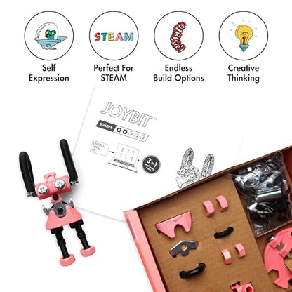 The Off Bits JoyBit Build Your Own Robot Toy Construction Set, Educational Easter Gift Ideas STEM Activities Learning Kit, Creative Build and Play Model Kit Steam Toys for 6 7 8 9 10+ Year Old