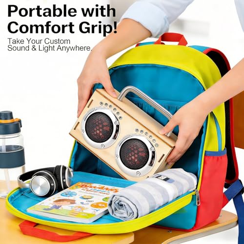 STEM Projects Kit for Kids & Adults Build Your Own Portable Wood Bluetooth Speaker Science Experiment Electronics Kit for Boys & Girls Ages 8-12 9 10 14 16-Chrome Back‑to‑School Birthday Gift - color: Chrome