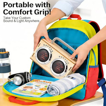 STEM Projects Kit for Kids & Adults Build Your Own Portable Wood Bluetooth Speaker Science Experiment Electronics Kit for Boys & Girls Ages 8-12 9 10 14 16-Chrome Back‑to‑School Birthday Gift - color: Chrome
