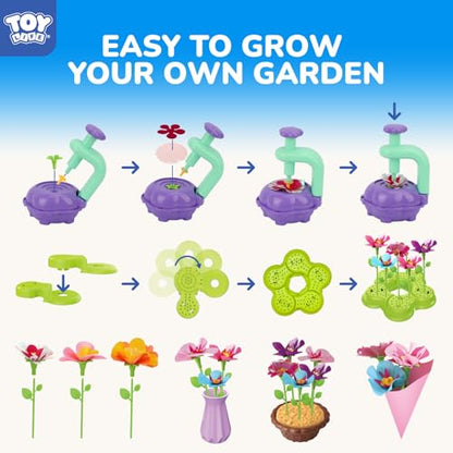 TOY Life DIY Flower Bouquet Craft Kit for Girls, Ages 3-8 - color: Purple-36 pack