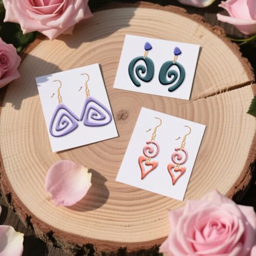 20Pcs Abstract Lines Polymer Clay Cutters Heart Spiral Triangle Clay Earrings Cutters Polymer Jewelry Cutter for Earrings Making Birthday Party DIY Supplies - color: Abstract Lines