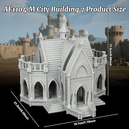 AUSPDICE Fantasy Scenery Miniature Building 25mm Unpainted Gothic Manor - color: Af1104 M City Building 7