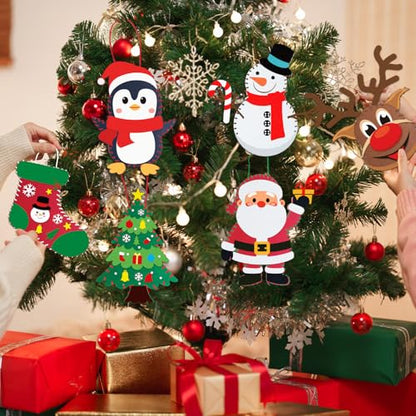 6 Sets Christmas Felt Ornament Sewing Kit, Christmas Ornaments Supplies Santa Elk Snowman Felt Sewing Socking Kit DIY Activity Perfect for Xmas Arts
