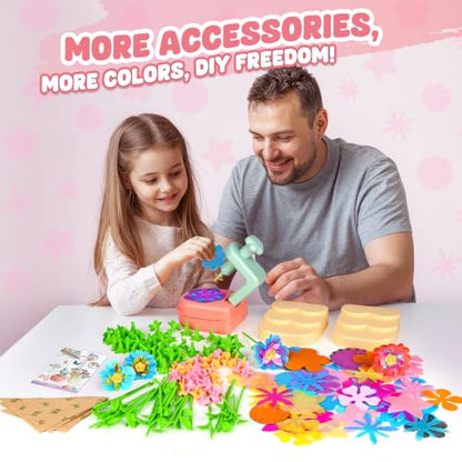 Flower Bouquet Craft Kit, DIY Flower-Making Crafts Toys for Kids Ages 4-8 - color: DIY Flower Set