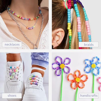 Quefe 84 Colors 4900pcs Kandi Bead Pony Beads Kandi Bracelet Kit - color: B-84 colors