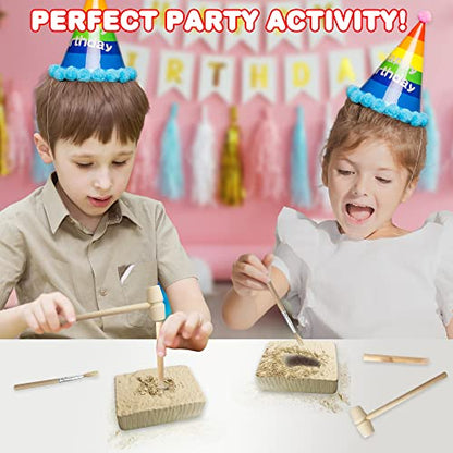 ArtCreativity Dinosaur Dig Kit, T-Rex & Tarbosaurus Fossil Teeth 2-Pack