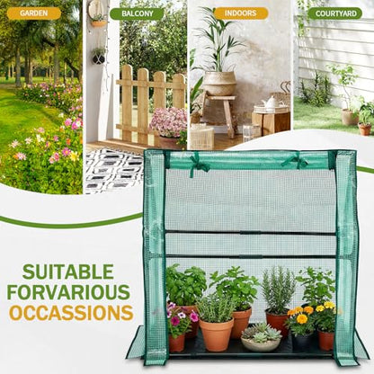 Outvita Mini Greenhouse, 2-Layer PE Cover, 36"x18"x33", Outdoor - style: 1 tier 3'x3’