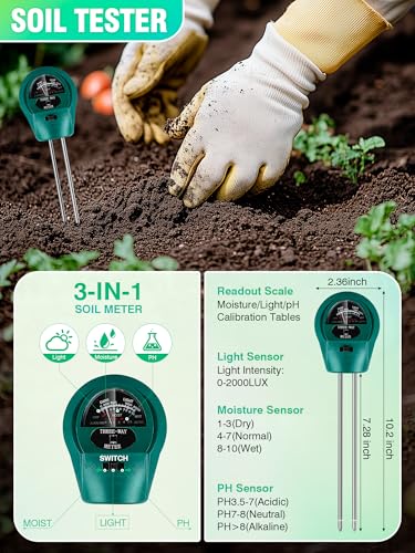 Seed Starter Tray with Grow Lights and Heat Mat, 3-in-1 Soil Meter, 80-Cell Seed Growing Tray, Germination & Plant Propagation Station for Indoor Plants 2-Pack