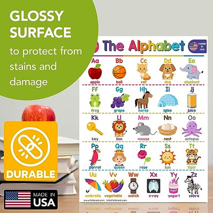 FoldCard Alphabet Chart Educational Poster 8.5x11 5pk - color: Alphabet