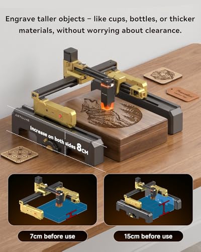 Artilume T1-P Foldable Laser Engraver 7000mW Laser Engraving Machine - color: Gold-7W with Riser Kit