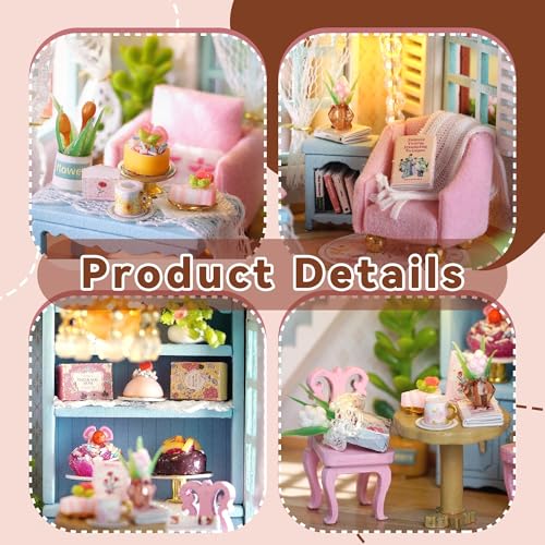 Flever Dollhouse Miniature DIY House Kit Creative Room with Furniture for Romantic Valentine's Gift (Manxing Dessert Shop) - color: Manxing Dessert Shop