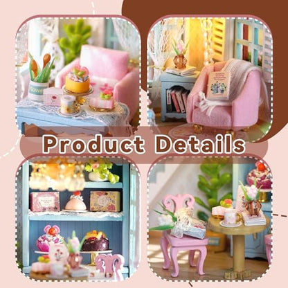 Flever Dollhouse Miniature DIY House Kit Creative Room with Furniture for Romantic Valentine's Gift (Manxing Dessert Shop) - color: Manxing Dessert Shop