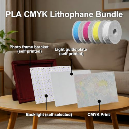 4PCS Lithophane LED Backlight Board Kit KC009 KC010 for Bambu Lab H2C/X1/P2S/A1 LED Light Board Backlights Makerworld Model Parts USB 3D Print Accessory Photo Model DIY Light Box - color: 4 PCS Lithophane LED