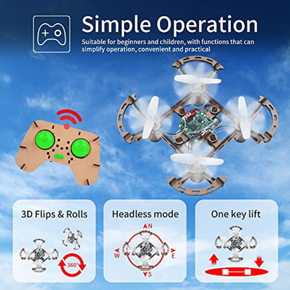 Diy Mini Wooden Drone RC Quadcopter Building Kits for Kids or Beginner,School Educational Science Kits Remote Control for Boys and Girls and Teens(Ages 5-7, 5-9, 8-12, 10+) gkfescc XYQ-1