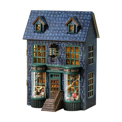 Flever Dollhouse Miniature DIY House Kit Creative Room with Furniture for Romantic Valentine's Gift (Magic Store) - color: Magic Store