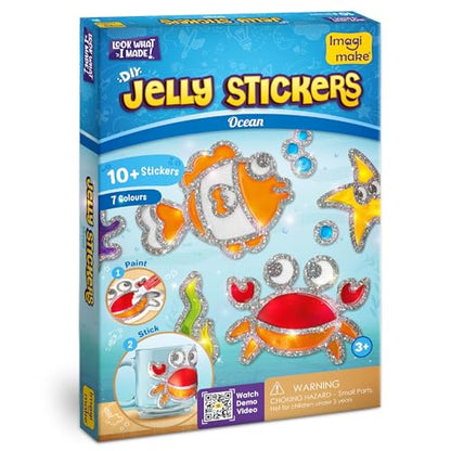 Imagimake DIY Jelly Stickers - Ocean, 10 Stickers, Low-Mess Art Kit - style: Ocean
