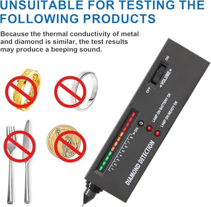 Diamond SE Tester- Professional Diamond & Moissanite Detector, 2-Second Results with LED/Sound Alert, Portable Gemstone Tester for Jewelry, Pawn Shops, Home Use (Includes Case & Batteries)