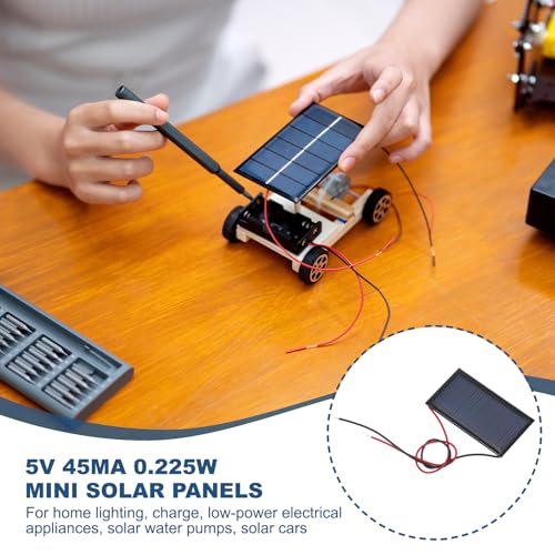 MECCANIXITY 2 Pcs 5V 0.225W 45mA Mini Solar Panels, Small Polycrystalline Solar Cell Panel with 2 Cable for DIY Electric Toy Materials Kits Charger, 53mm x 30mm - style: 5V 0.225W 45mA