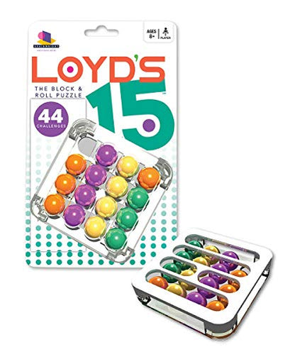 Brainwright Loyd's 15 Block & Roll Puzzle Game, a Sliding Puzzle with 44 Strategy & Problem-Solving Challenges