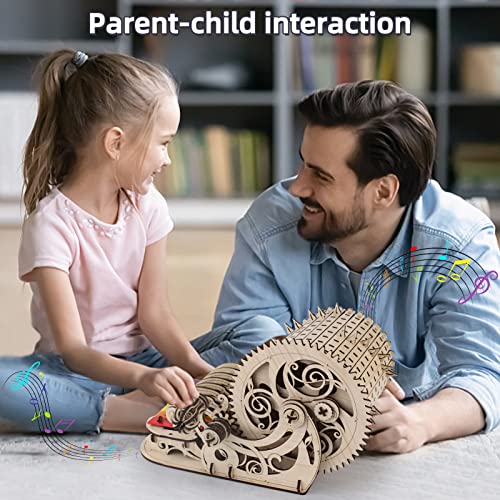 3D Wooden Puzzles Music Box Mechanical Model Kit DIY Crafts Gift for Adults