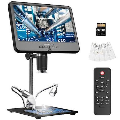Andonstar AD210 10.1 Inch LCD Digital Microscope for Soldering, Coin - size: 10.1 Inch+Traditional Stand