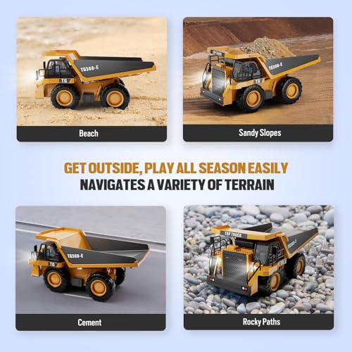 KIDMARKT Remote Control Construction Dump Truck Toy - Construction Toys Vehicle, Toys for Boys 3-5 4-7 8-12 Year Old Kids Christmas Birthday Gift - size: Dump Truck 2