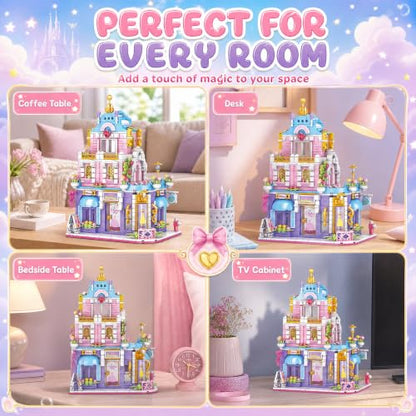 City Street View Building Blocks, Modular Architecture Model - color: Pastel Dream