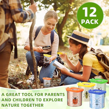 Halloscume 12 Pcs Insert Bug Viewer for Kids Magnifying Insect Box