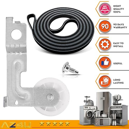 AZ4U Dryer Idler Pulley and Belt Kit for Samsung DV210AEW DV45H7000EW - size: Idler Pulley + Belt