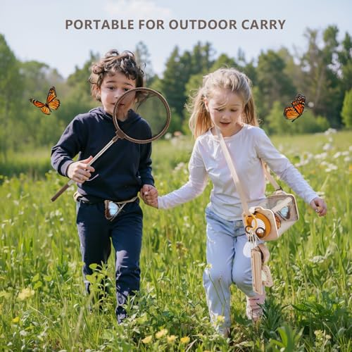 Montessori Wooden Bug Catcher Kit for Kids - 8-in-1 Outdoor Explorer Set with Habitat, Net & Magnifying Glass STEM Learning Toys for Ages 3-8 Nature Gift for Boys & Girls