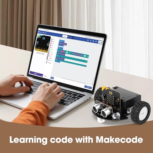 ACEBOTT Robotics for Kids Ages 8–12 12-16, Smart Robot Car Kit Compatible with BBC Micro:bit V2,STEM Toys Coding Robot Kit Compatible with LEGO,Gift for Kids and Teens(Included Micro:Bit) Controller - color: Blue-a