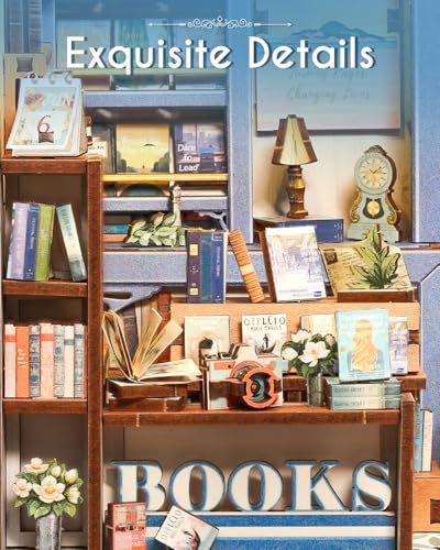 Book Nook Kit Literature Bookstore - 3D Wooden Puzzles with LED - color: Literature Bookstore