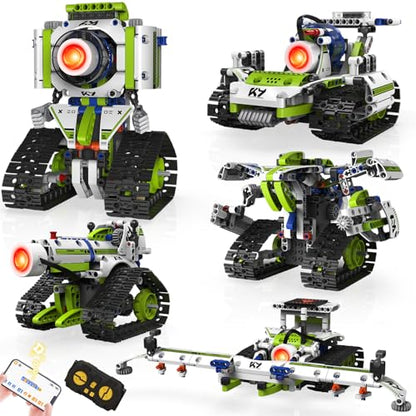 Robot Building Kit with APP/Remote Control STEM Gifts for Boys Age 6-16,Technic Coding Robotic Toys for Kids Birthday, Buildable 5in1 Models with 337+ Pieces - style: K96158