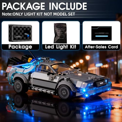 LED Light for Lego Speed Champions Time Machine from Back to The Future 77256 Set, Light Kit Compatible with Lego 77256 Building Blocks Model, Not Included The Model Set - style: 77256