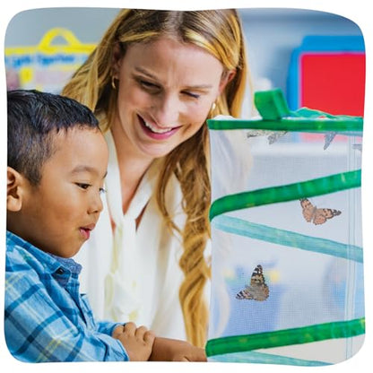 Insect Lore Raise and Release Butterfly Garden Kit – Caterpillar Habitat with redeemable Voucher – STEM-accredited Butterfly Growing Kit for Kids, Classrooms, and Homeschool Learning - size: 11.5 inch