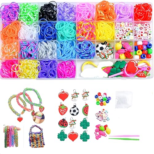 2000+Rubber Band Bracelet Kit, Loom Bracelet Making Kit for Kids, Rubber Bands Refill Loom Set, Rubber Bands for Bracelet Making Kit for Kids