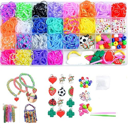 2000+Rubber Band Bracelet Kit, Loom Bracelet Making Kit for Kids, Rubber Bands Refill Loom Set, Rubber Bands for Bracelet Making Kit for Kids