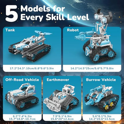 Robot Building Kit with APP/Remote Control STEM Gifts for Boys Age 6-16,Technic Coding Robotic Toys for Kids Birthday, Buildable 5in1 Models with 720 Pieces - style: K96132