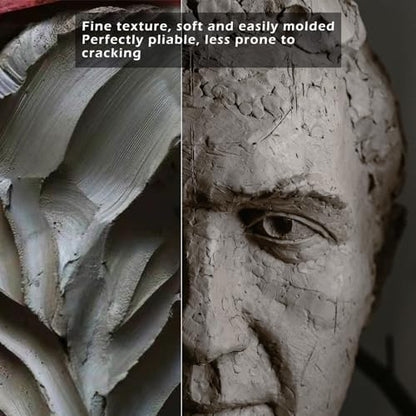ReArt Air-Dry Clay Modelling, 2.2 pounds Ideal for Beginners and Advanced Sculptors All-Purpose Modeling Clay (Gray) - color: Gray