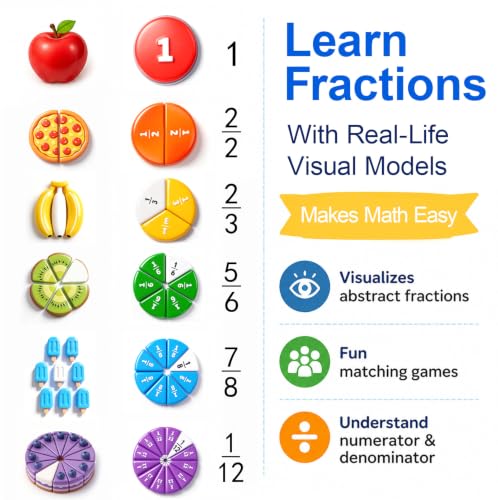Magnetic Fraction Educational Puzzle & Homeschooling Math Manipulatives
