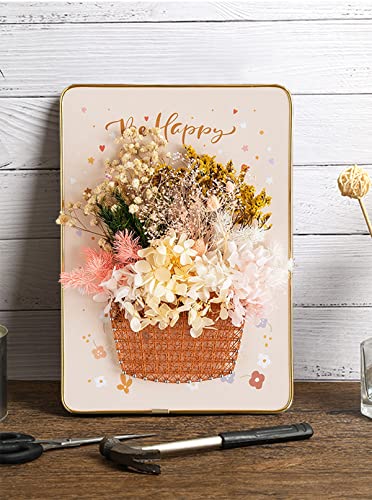 BAZIMA DIY String Art Kit for Beginner,Flowers String Art, DIY Dried Flowers Craft Kit, Unique Gift, Craft Kit for Holidays, Flower Basket - style: flower basket